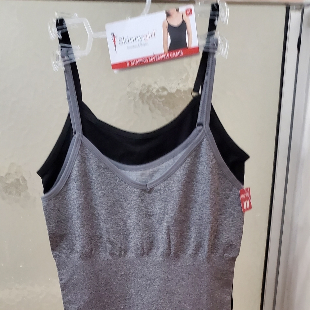 NWT Skinnygirl 2Pk Spaghetti Straps Shapewears; Black/Gray; Szs XL,L&M; $35